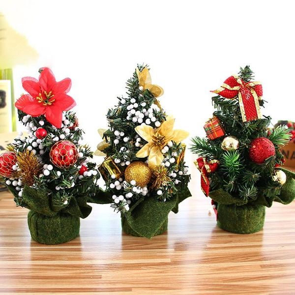 

christmas decorations 20cm tree with particles and ornaments deskwindow decoration
