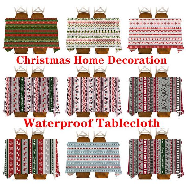 

table cloth geometric pattern christmas elk snowflake wave stripes tablecloth linen waterproof wedding decoration tapete cover