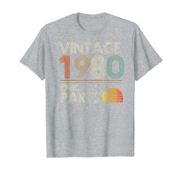 

vintage original parts birthday 1980 39th retro style t-shirt, White;black