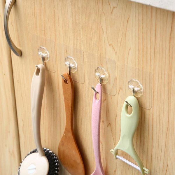 

hooks & rails transparent strong sticky wall hanging nail-hook kitchen bathroom