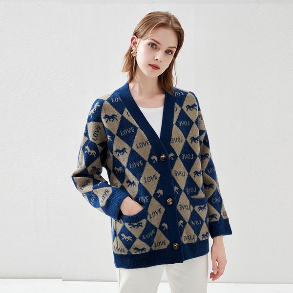 

women's sweaters ladies'retro spring cardigan, push-button breathable tissue, geometric pattern, knitted or crocheted, drop, shou, White;black