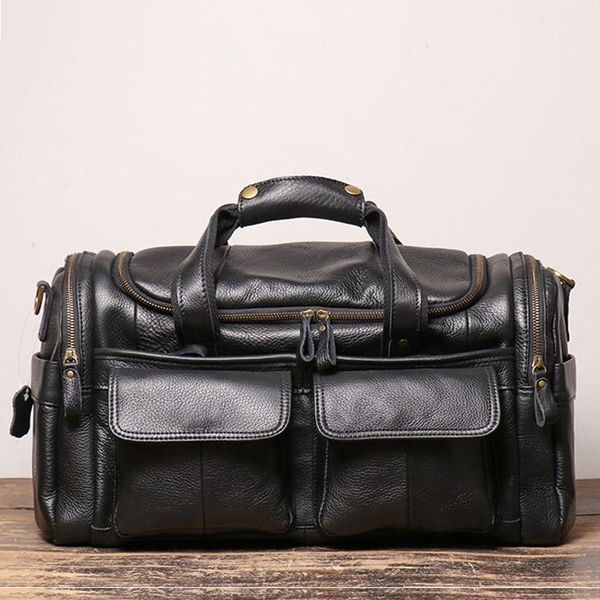 

european and american retro frosted leather hand luggage bag leather men's shoulder messenger bag for short trips travel bags