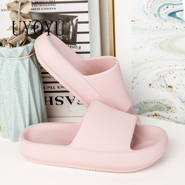 

slippers uyoyu increased women indoor bathroom slipper platform soft anti-slip lovers home floor slides ladies men summer shoes, Black
