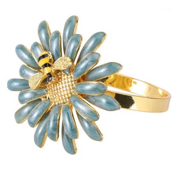 

napkin rings daisy flower shaped alloy bee decorative fashion serviette buckles chinese style decoration for banquet par1