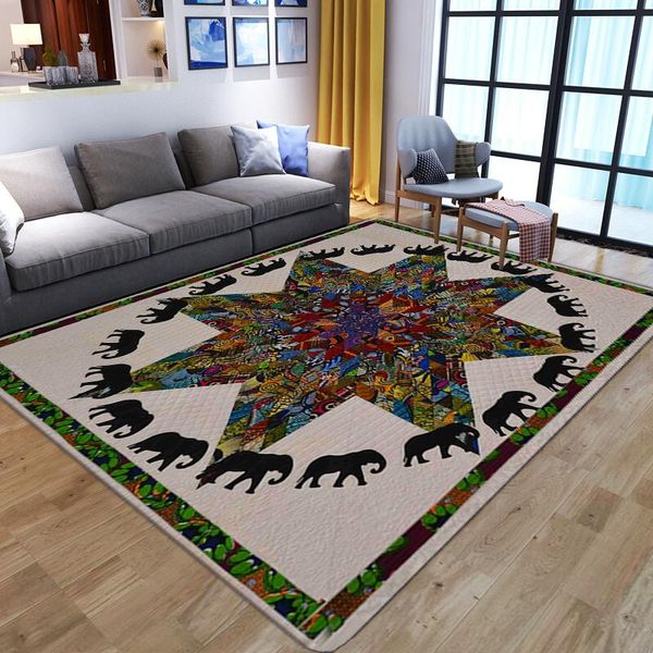 

carpets cartoon abstract elephant children's bedside play area door mat floor carpet family living room flannel anti-slip