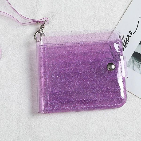 

card holders 1pc transparent coin purse women wallet laser pvc clear short money holder mini zipper wallets id, Brown;gray
