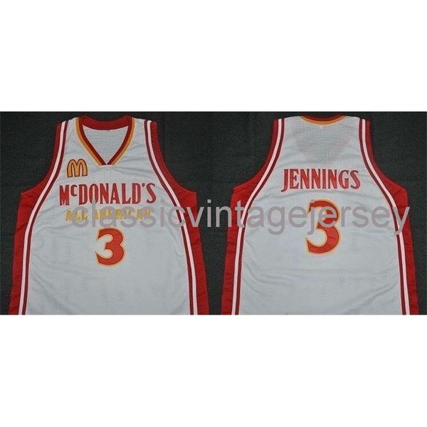 

stitched custom mcdonalds all american brandon jennigs classics basketball jersey ncaa men basketball jerseys, Black
