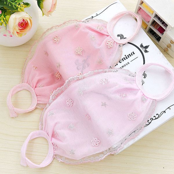 

lace 2021 summer women's double layer lace dust mask breathable sunscreen exquisite candy color show