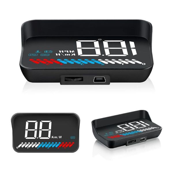 

car video m7 obd2 hud gps speedometer head-up display obd windshield projector digital speed projection with sun hood bracket