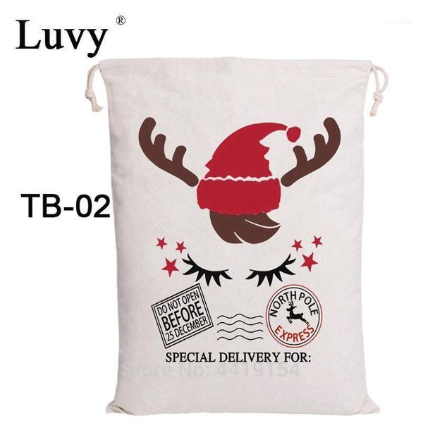 

christmas decorations luvy gift bag santa sacks 50pcs handmade drawstring canvas candy claus party kids decoration1