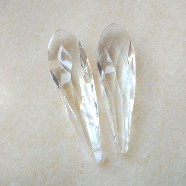 

10pieces 76mm/ 85mm/120mm transparent chandelier crystal long chandelier crystal prism with 1hanging hole
