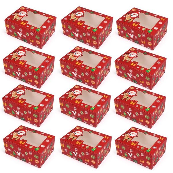 

christmas decorations 12pcs paper wedding favor gift box cardboard cookies candy windows boxes party supplies packaging 2022