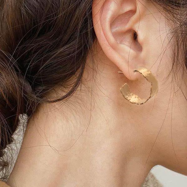 

cluster rings srcoi gold color textured pattern irregular wide ring minimalism fold opening adjustable metal retro female sister gifts, Golden;silver