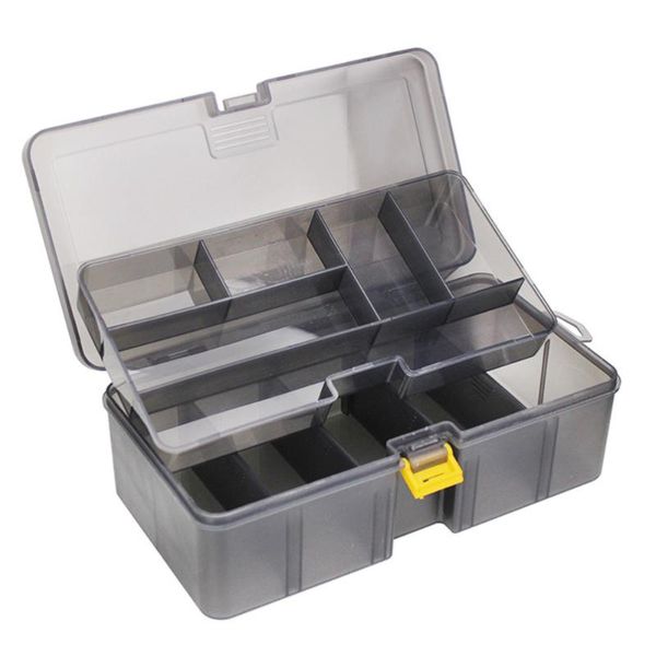 

fishing accessories lure box double layer thicken tackle container minnows bait (black)