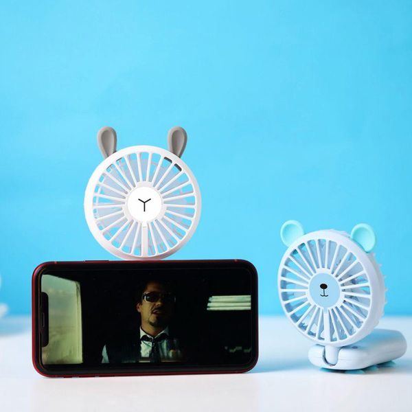 

cell phone mounts & holders small fan animal shape handheld folding suction cup holder fans summer gift for game video