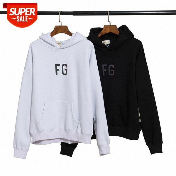 

street brand reflective fg wealthy hoodie plus fleece sweater jacket #949x, Black