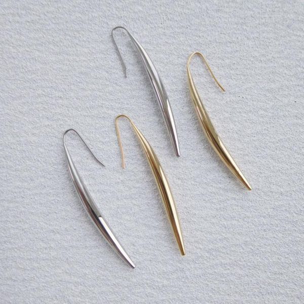 

stud european and american earrings female niche design sense golden spike cold wind exaggerated glossy simple, Golden;silver