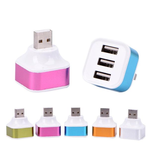 

hubs 1 usb male to 3 female ports plastic splitter hub cellphone charging cable adaptor charger