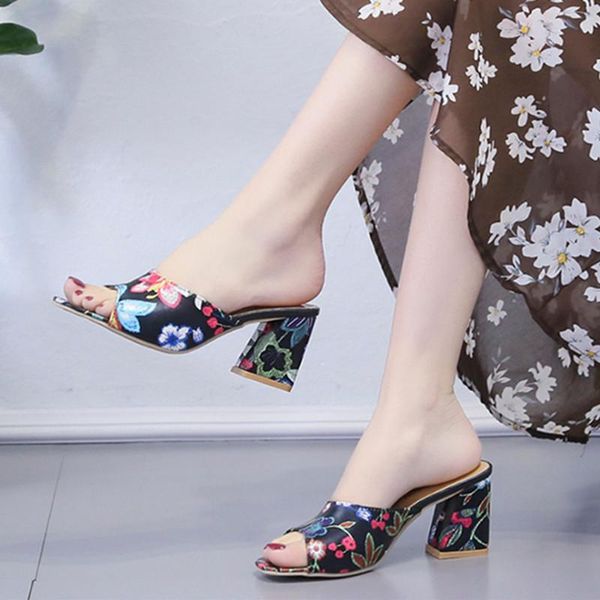 

slippers plus size summer women womans sandals ladies slides female pumps 2021 womens high heels outdoor casual, Black