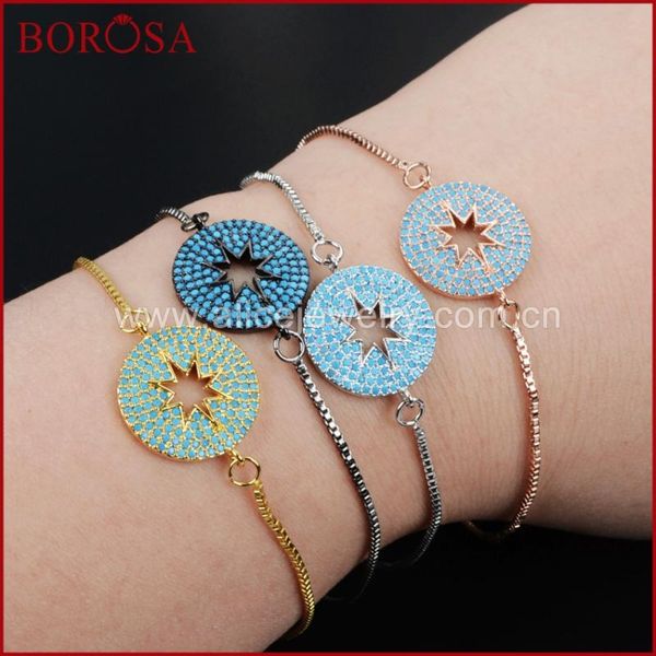 

link, chain borosa fashion druzy bracelets, handcrafted drusy bracelet cz cubic zirconia crystal micro pave round star wx330, Black
