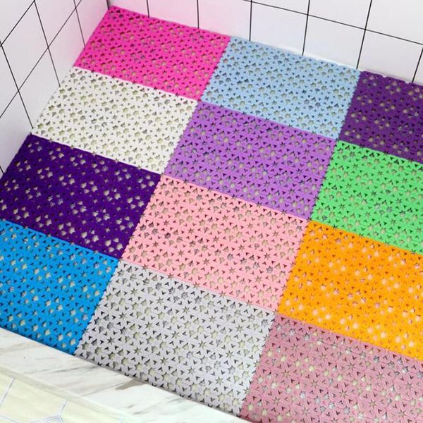 

bath mats candy color 30*20cm diy mat bathroom plastic toilet shower carpet massage rug kitchen floor tapete