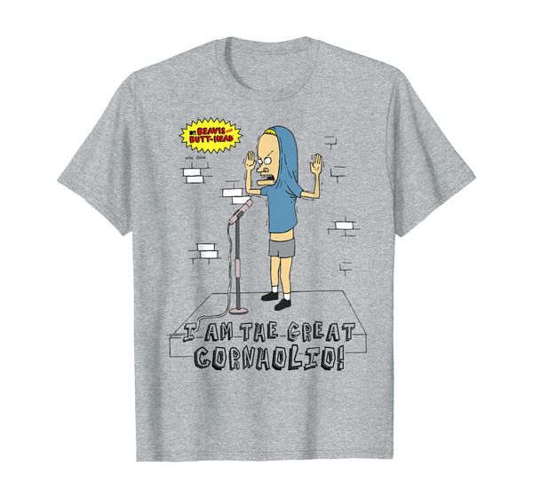

beavis and butthead stand up cornholio graphic t-shirt, White;black