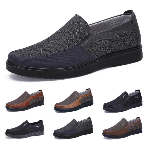 

low fashion business style mens shoes comfortable breathable black brown dark navy soft flats bottoms men casual for party 38-44
