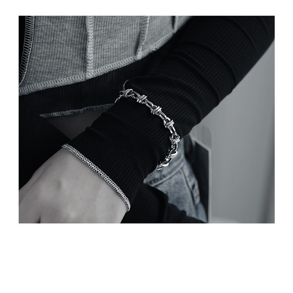 

link, chain fashion charm bracelet for women valentines gift wedding party jewelry girl giftÂ simple korean style, Black