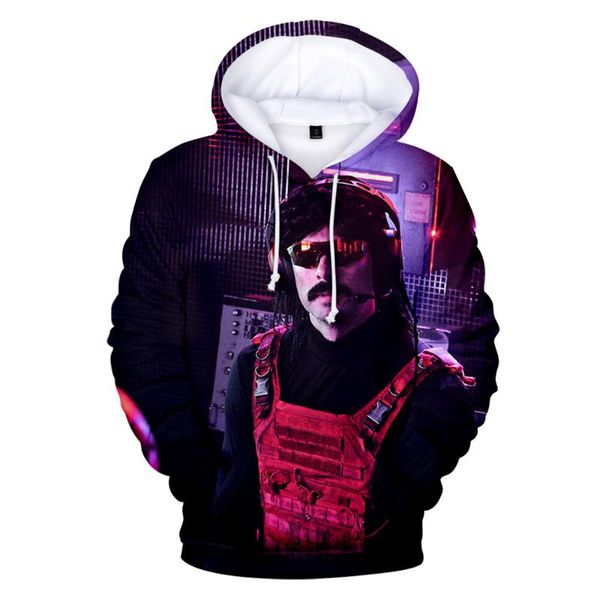 

men's hoodies & sweatshirts japanese anime dr disrespect 3d printed fall winer suit fashion sportswear hooded kawaii women/men the kids, Black