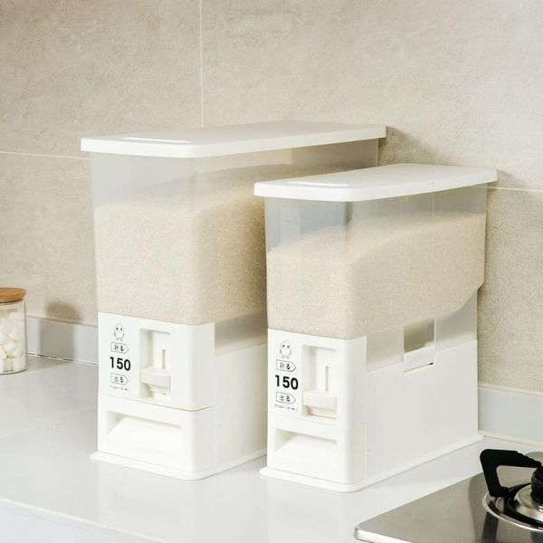 

large kitchen automatic rice container bucket rice storage box case flour grain cereal container kitchen organizer bin