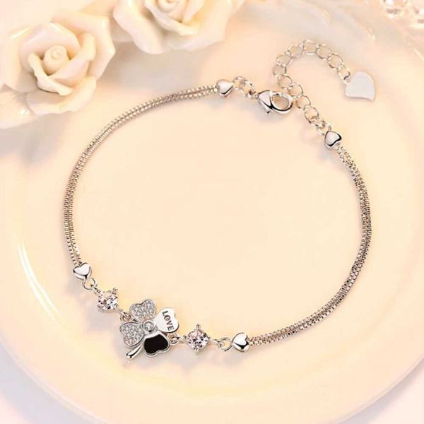 

nehzy 925 sterling silver bracelet, women's fashion jewelry, retro style, flower, crystal, length 20.5cm, Golden;silver