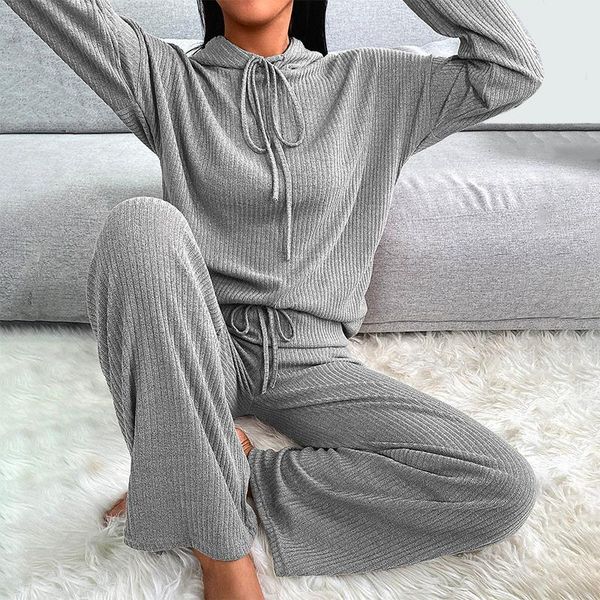 

oversized spring women casual loose long sleeve drawstring hooded pants set plus size two pieces suits home wear tracksuits, White