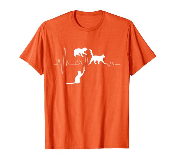 

cat heartbeat funny cats playing on heartline shirt, White;black