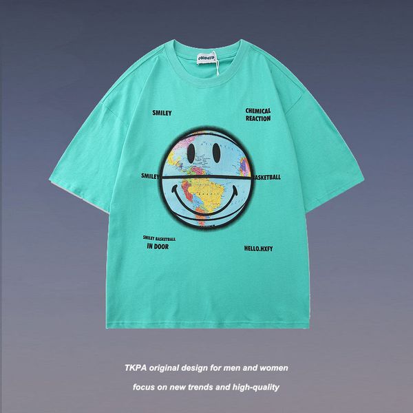 

tkpa summer new cartoon printed short sleeve t-shirt for men and women, White
