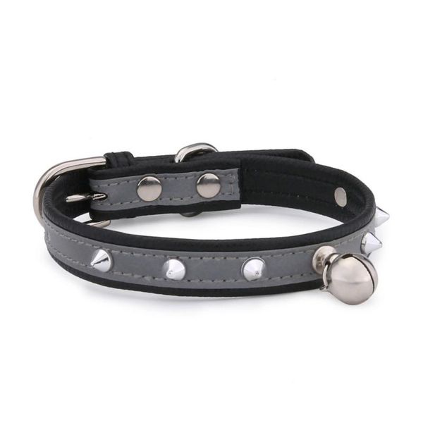 

cat collars & leads personalized collar with bell adjustable solid color leather puppy kitten necklace for cats dog neck band