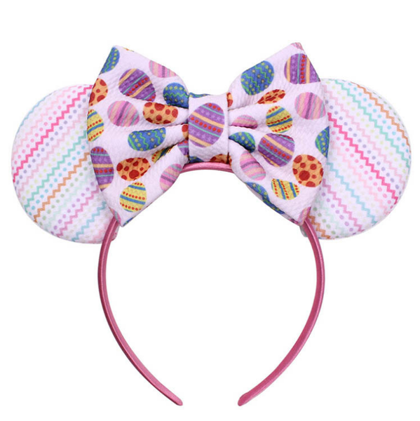 

hair accessories easter search paint eggs 2021 mouse bow headband for women/girl  festival band diy, Slivery;white