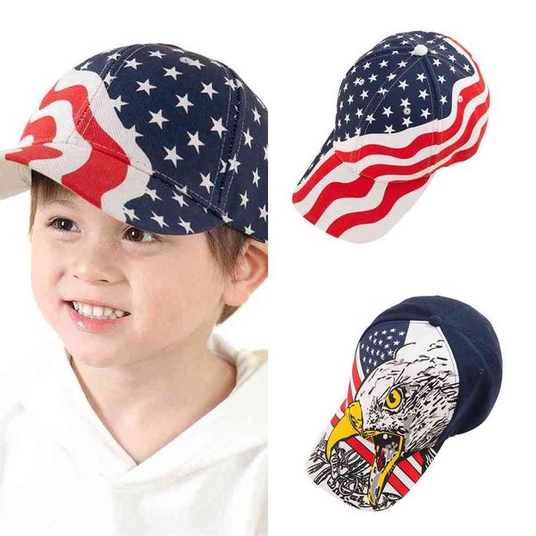 

summer american flag and eagle ball hat patriots day stars striped us flags print baseball hats snapback sport outdoor cap headdress sun vis, Yellow
