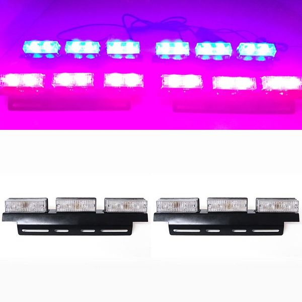 

car headlights led blue and red flash in one tow two four middle catapult warning lamp stroboscopic