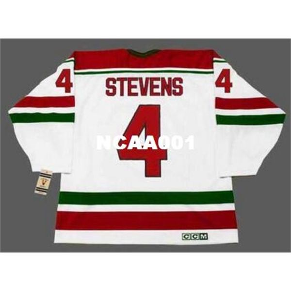 

001s #4 scott stevens new jersey devils 1991 ccm vintage home hockey jersey or custom any name or number retro jersey, Black