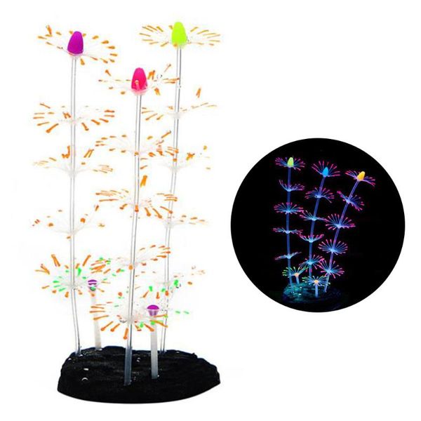 

decorations silicone glowing effect simulation coral plants for fish tank aquarium landscape underwater ornament