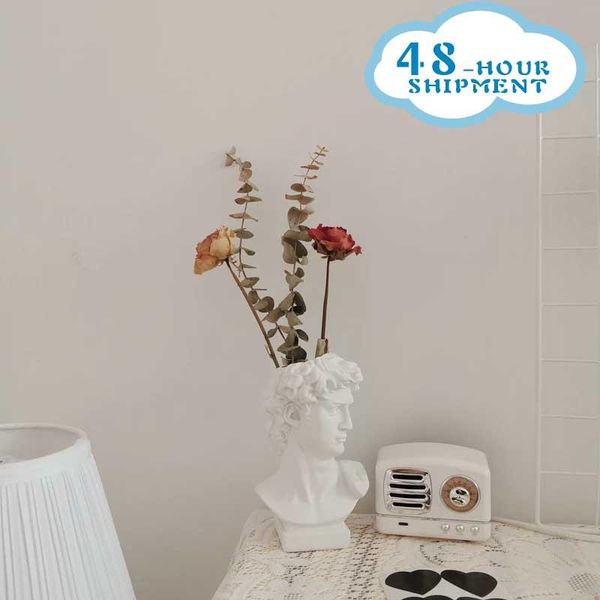 

2021 modern nordic style creative portrait vase human head flower vases decorative ornaments resin david home flowers art decor