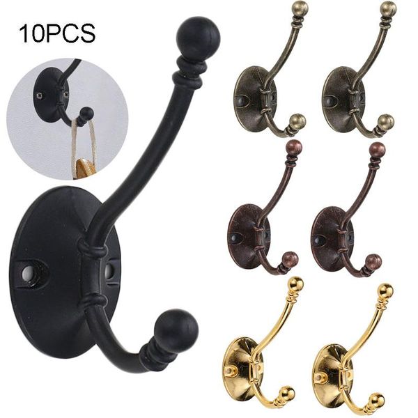 

hooks & rails 10pcs vintage wall home storage hanger for key clothes hat bag towel mounted rack bathroom kitchen accessories