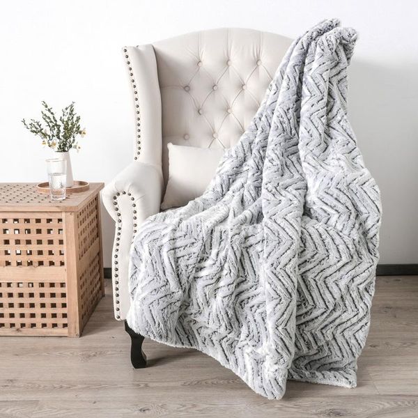 

thickened double layer cashmere blanket imitation fur plush back print tie dye brush pattern pv plush blanket