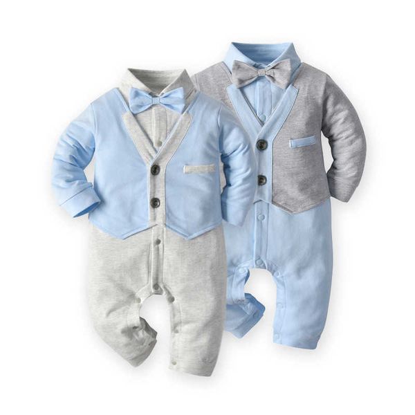 2 Stücke Baby Junge Gentleman Kleidung geboren 1. Geburtstag Taufoutfit für Kleinkind Jungen Boutique Kleidung Säuglingsspielanzug + Weste 210615