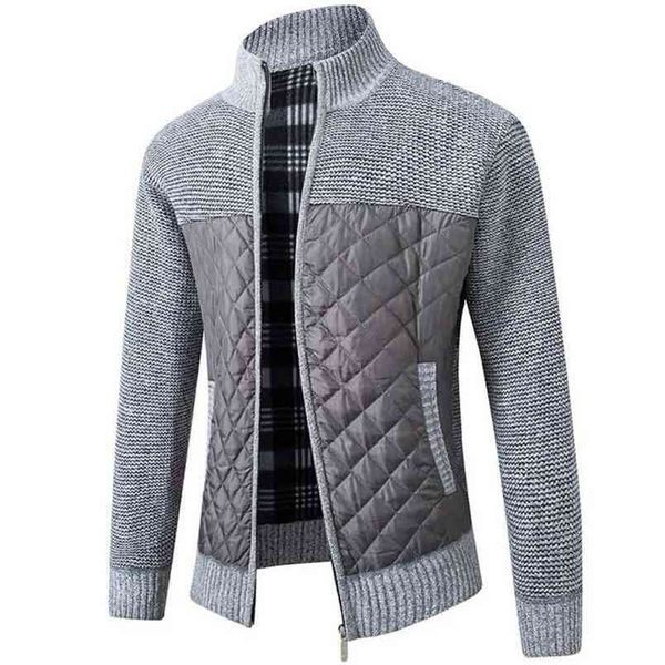 

faliza men's fleece sweater coat winter thick patchwork wool cardigan warm knitted sweater jackets casual male clothing xy108 210909, White;black