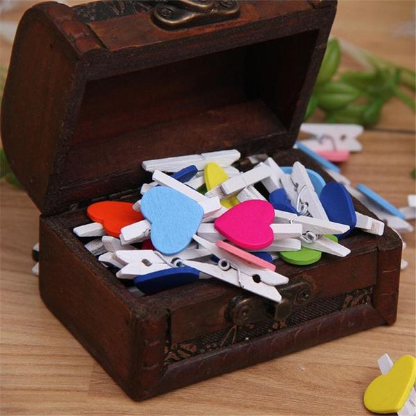 

clothing & wardrobe storage 50pcs/pack mini love heart clips wooden clothes po paper peg pin clothespin craft postcard home decoration