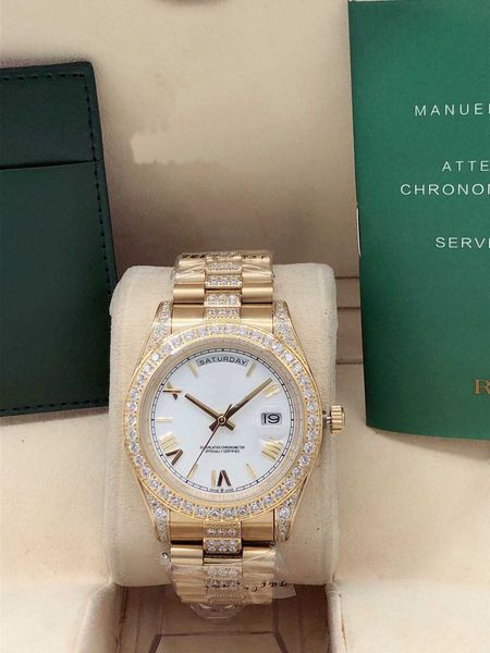 

master men's watch sport stainless steel diamond set automatic mechanical movement retail wholesale folding button fashion, Slivery;brown