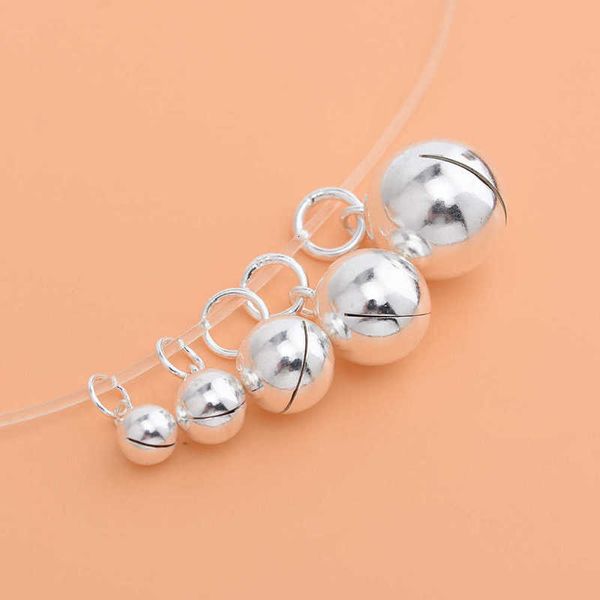 

(will ring) 925 sterling sier anklet small bell pendant hand diy beaded material accsori, Red;blue