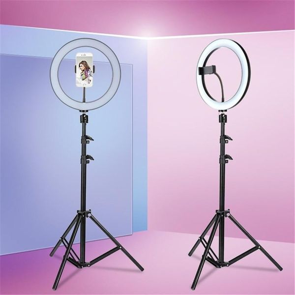 

10inch led video selfie ring light with 62inch tripod stand phone holder pgraphy fill ring light for youtube makeup studio