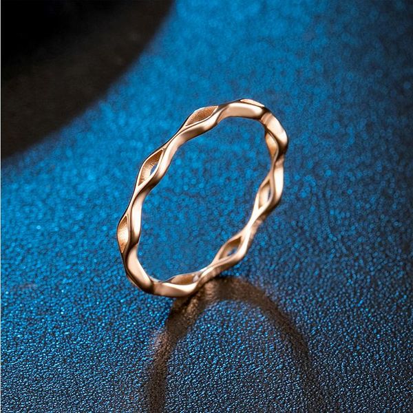 

wedding rings hollow rose gold tail ring womens delicate fashion stainless steel simple jewelry couple gifts for woman accesories, Slivery;golden